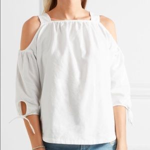 Madewell Cold Shoulder Top with Tie Sleeves